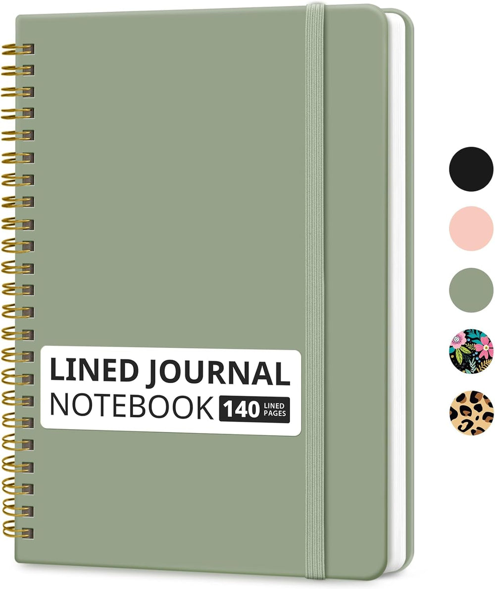 A5 Lined Spiral Journal Notebook – Hardcover, 140 Pages, College Ruled for Work & Writing