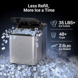 Typhur Countertop Nugget Ice Maker – Fast Pebble Ice Machine, 35 lbs/24H, Self-Cleaning, Stainless Steel