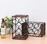 Rustic Wood Countertop Wine Rack 6 Bottles No Need Assembly Brown