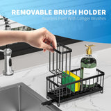 Stainless Steel Kitchen Sink Sponge Holder – Rustproof Caddy with Brush & Soap Organizer