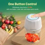 Electric Garlic Chopper 300ML, Portable Cordless Mini Food Processor, USB Rechargeable, BPA-Free