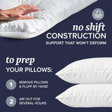 Standard, King & Queen Bed Pillows Set of 2 – Soft Down Alternative for Side, Back & Stomach Sleepers