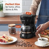 4-Cup Automatic Drip Coffee Maker with Glass Carafe, Pause & Serve, Reusable Filter, Keep Warm Function