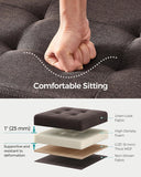 Mazie Collection - 30 Inches Folding Storage Ottoman Bench, Ottoman Foot Rest, End of Bed Bench, Storage Chest, Load 660 Lb, for Living Room, Bedroom, Entryway, Brown ULSF047K02