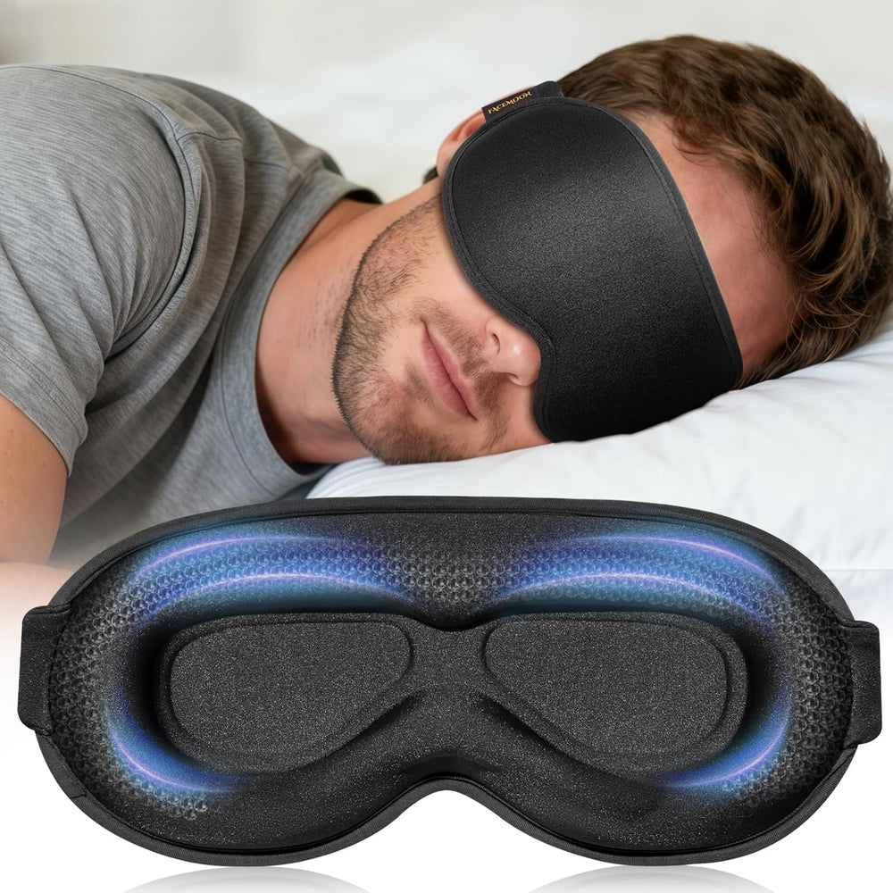 3D Blackout Sleep Mask – Weighted, Zero Pressure Eye Mask for Travel, Flights, Naps, Men & Women