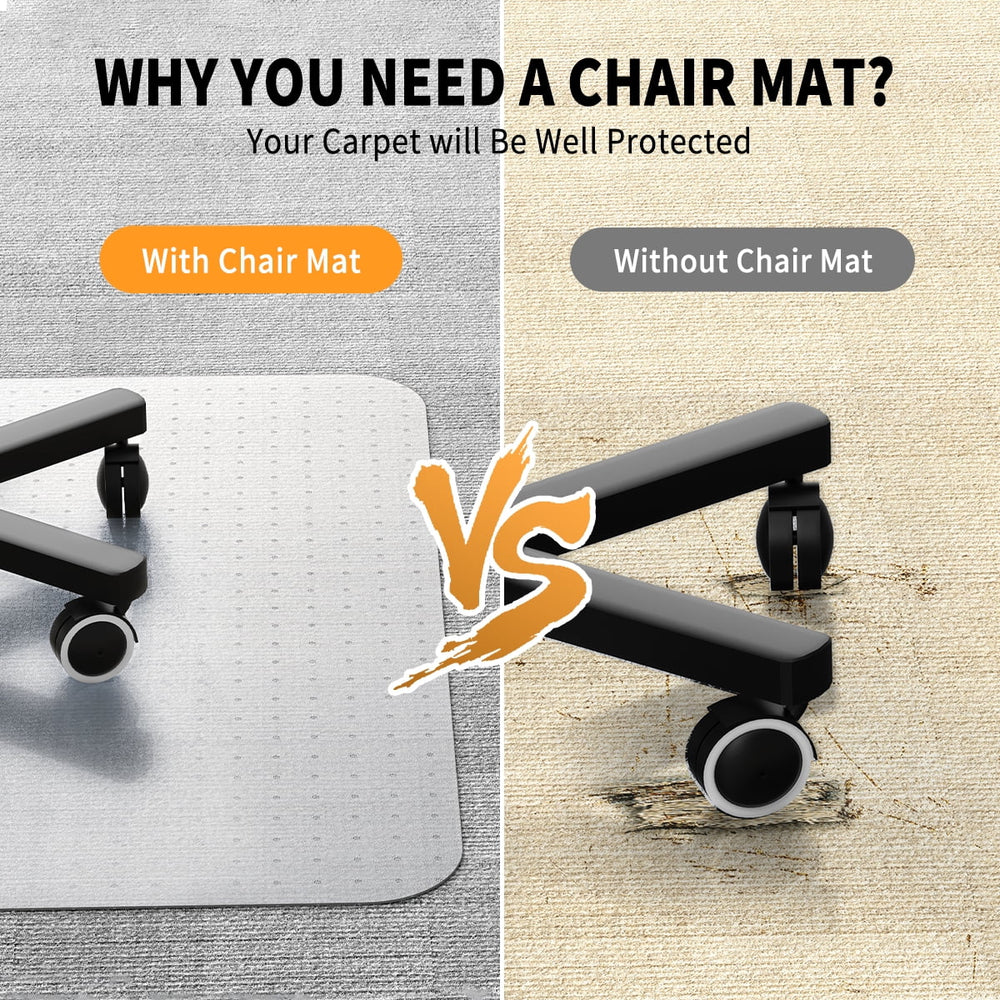 Office Chair Carpet Mat with Lip – Floor Protector (45” x 53”)