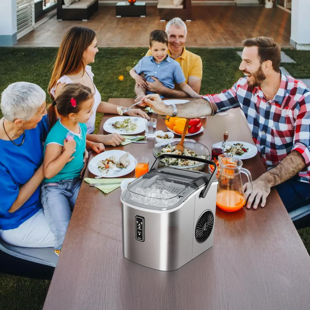 Countertop Ice Maker – 9 Ice Cubes in 6 Minutes, 26 lbs per Day, Portable with Self-Cleaning