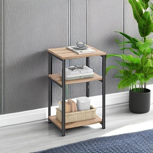 Tall Side Table Nightstand for Living Room & Bedroom