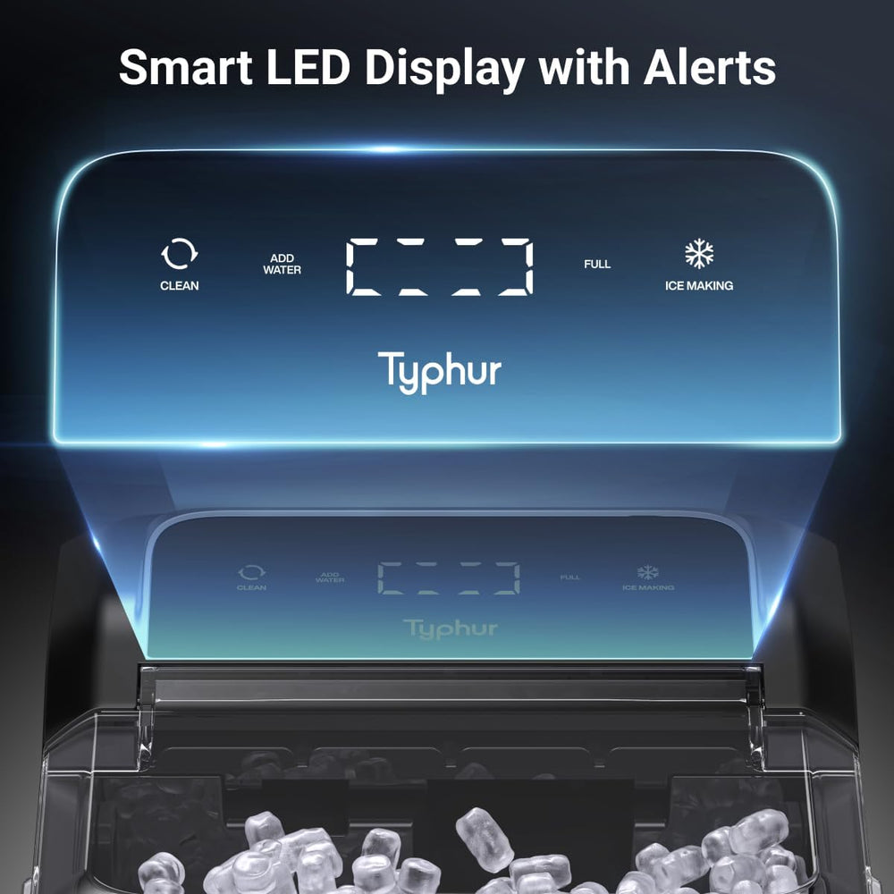 Typhur Countertop Nugget Ice Maker – Fast Pebble Ice Machine, 35 lbs/24H, Self-Cleaning, Stainless Steel