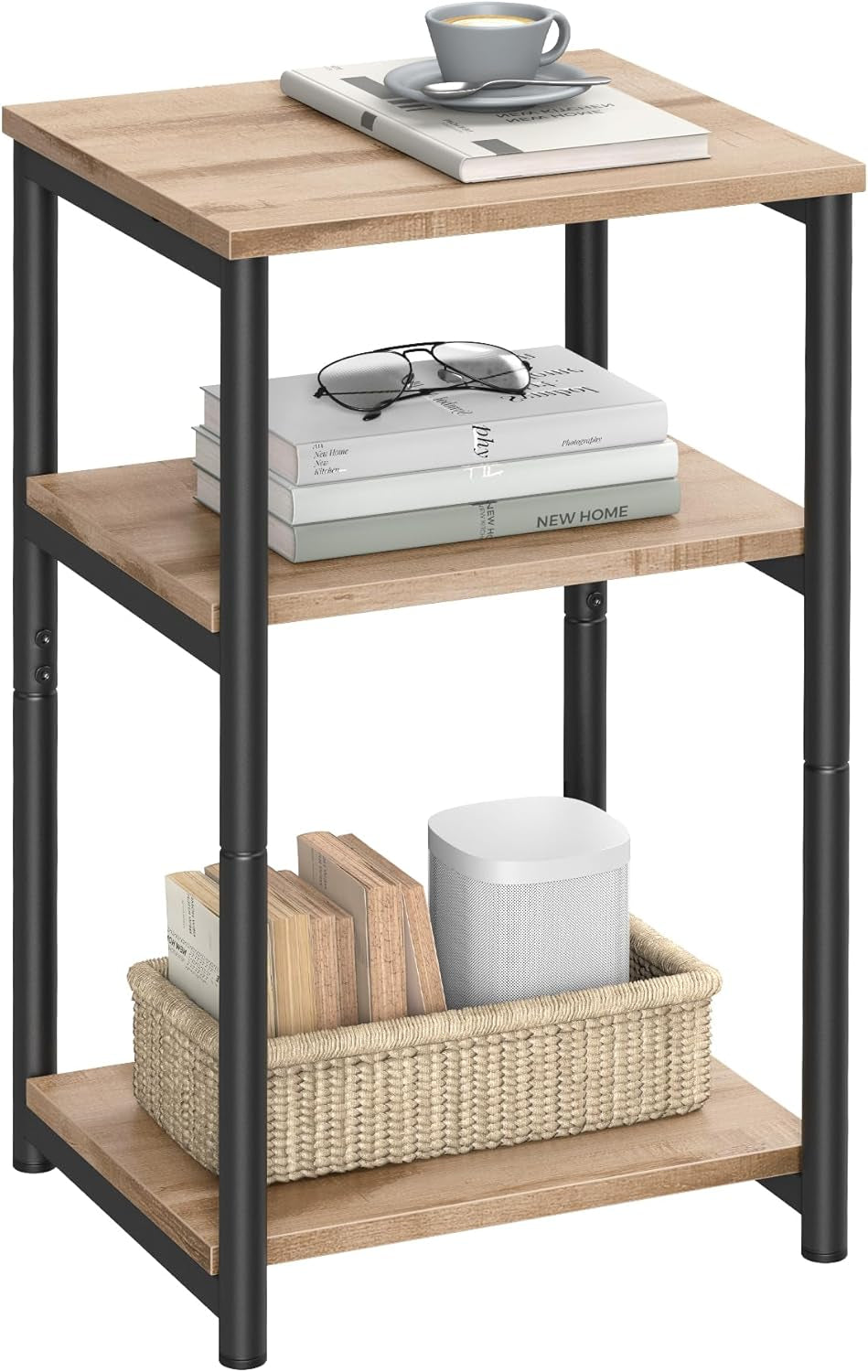 Tall Side Table Nightstand for Living Room & Bedroom