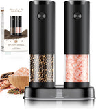 Electric Salt & Pepper Grinder Set – Automatic Adjustable Coarseness with LED Light
