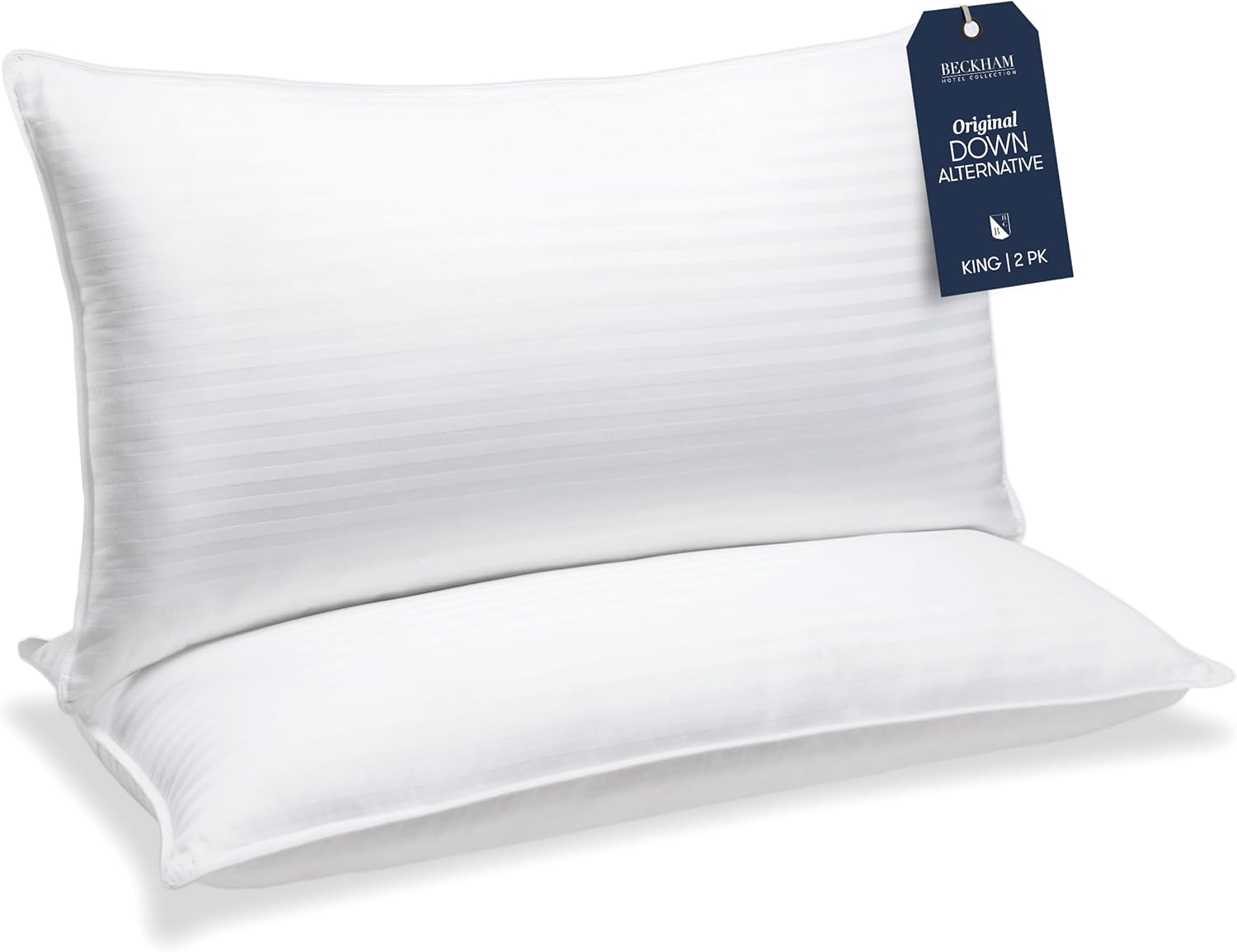 Standard, King & Queen Bed Pillows Set of 2 – Soft Down Alternative for Side, Back & Stomach Sleepers