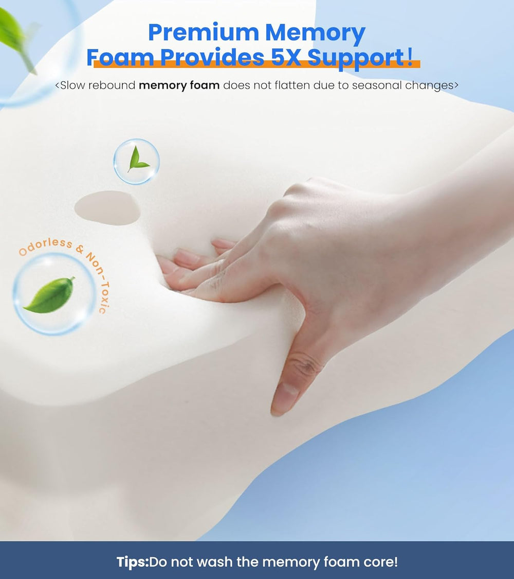 Ergonomic Memory Foam Pillow – Cooling, Odorless, Neck & Cervical Support