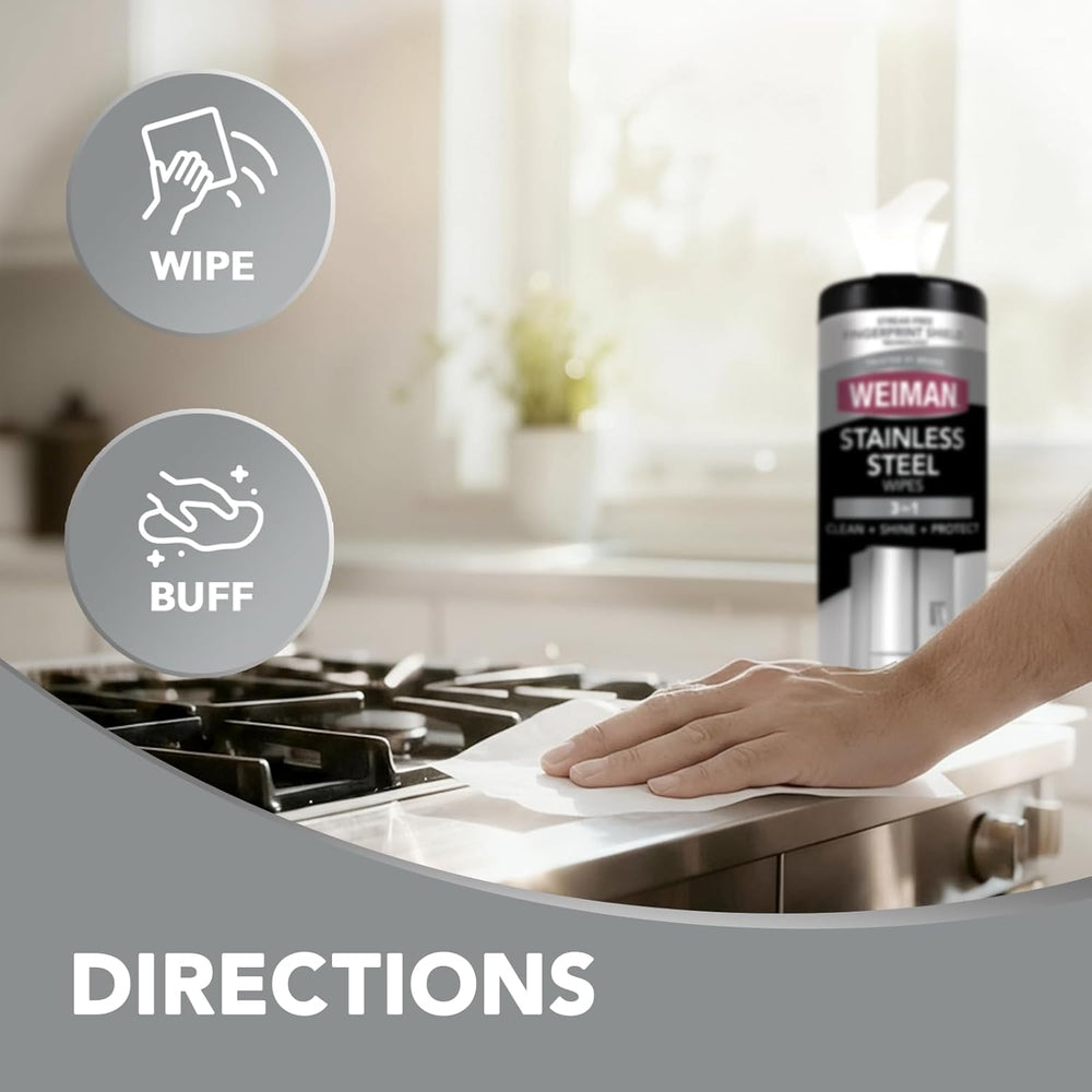 Stainless Steel Cleaner Wipes – 30 Count Polishing Wipes, Streak-Free Cleaning for Shiny Surfaces