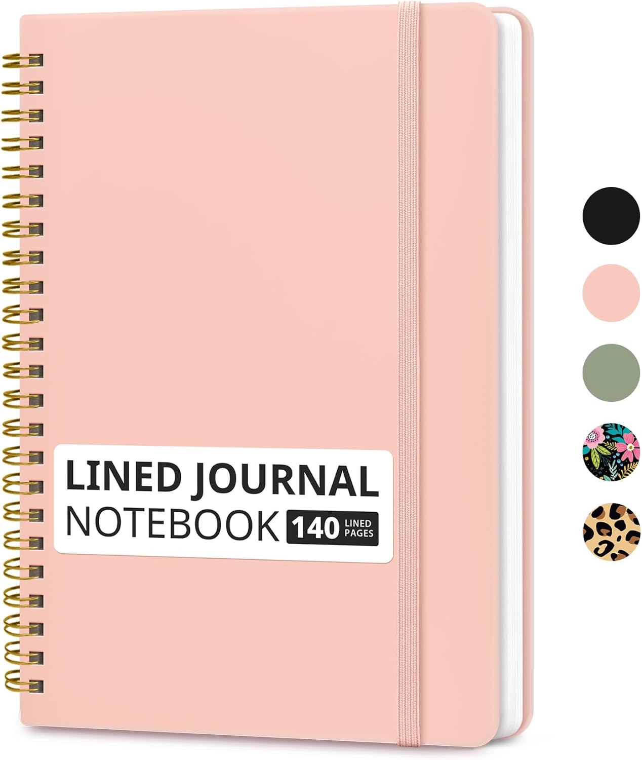 A5 Lined Spiral Journal Notebook – Hardcover, 140 Pages, College Ruled for Work & Writing
