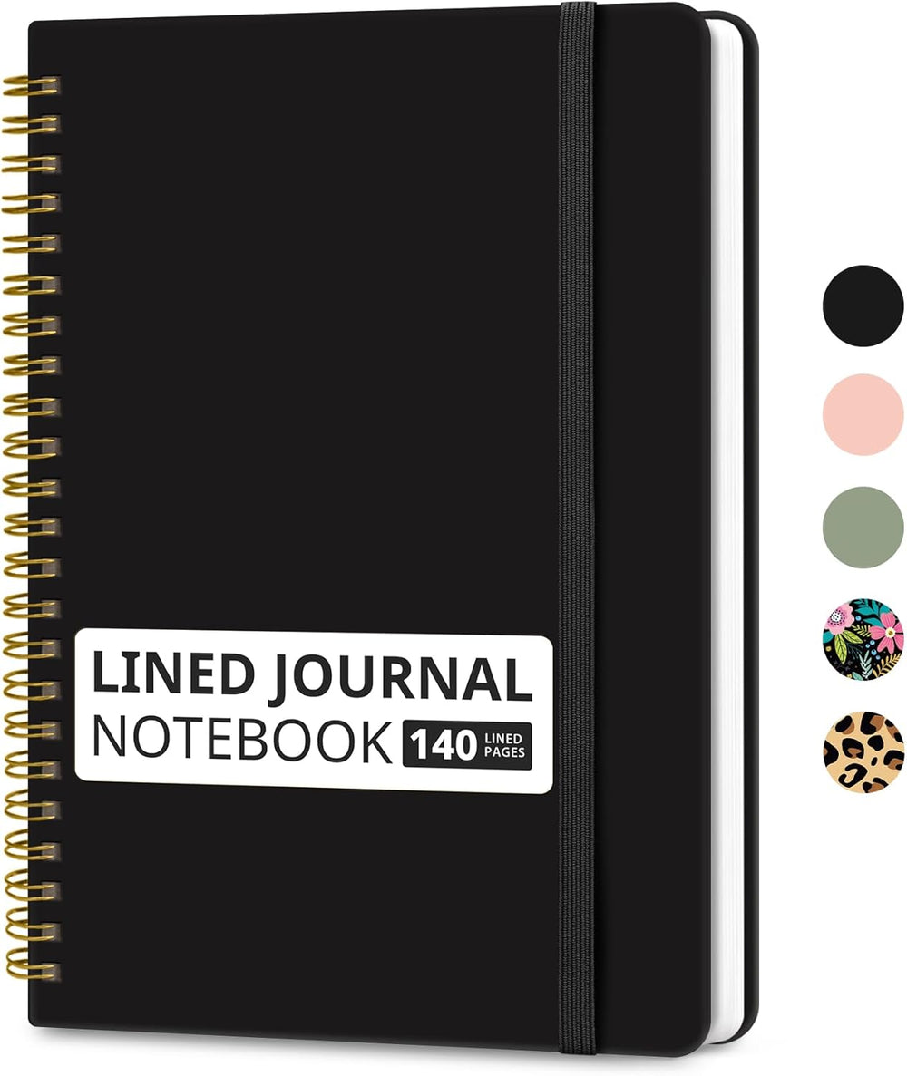 A5 Lined Spiral Journal Notebook – Hardcover, 140 Pages, College Ruled for Work & Writing