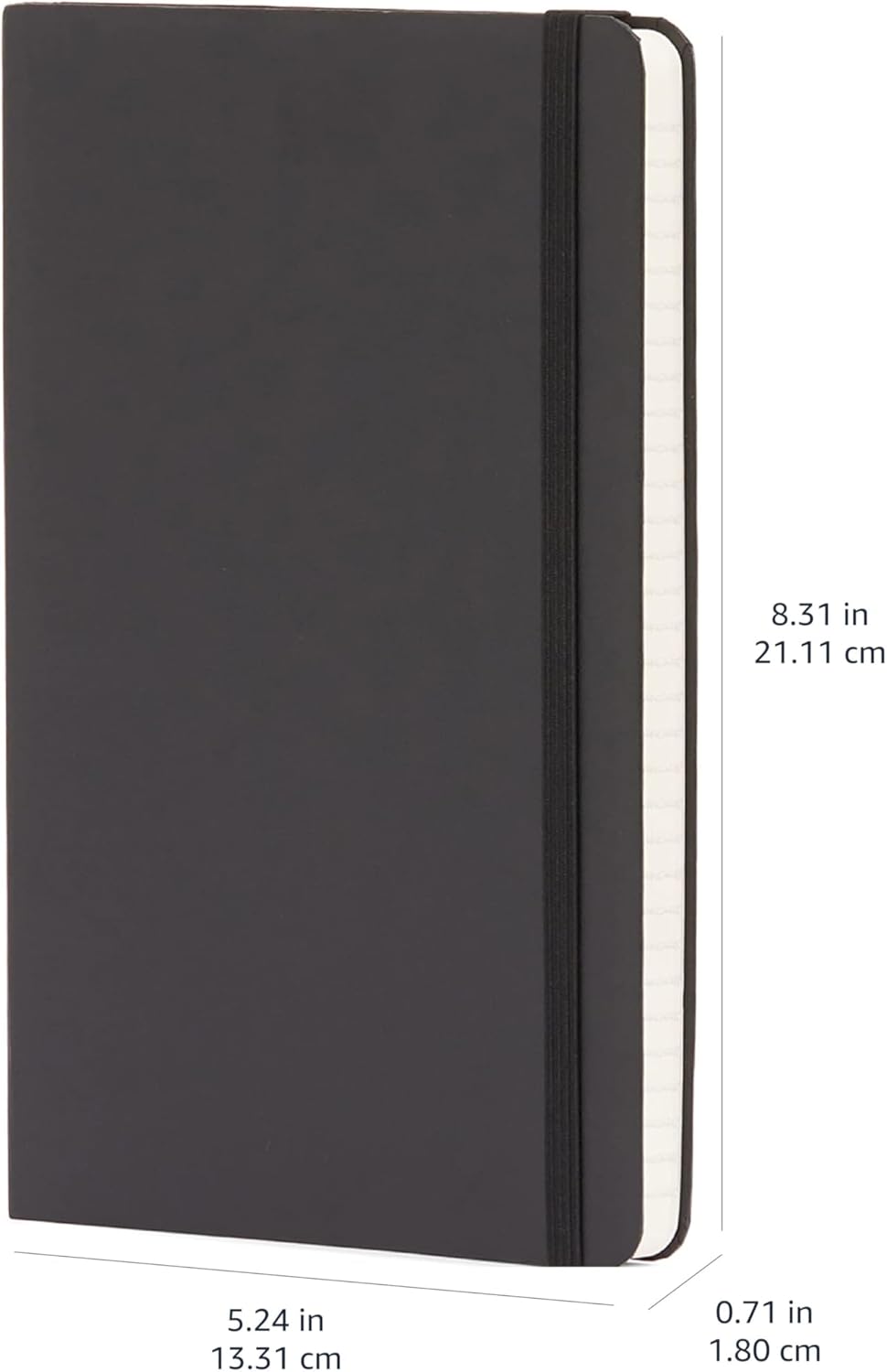 Classic Lined Notebook, 240 Pages Hardcover, 5 X 8.25-Inch, Black