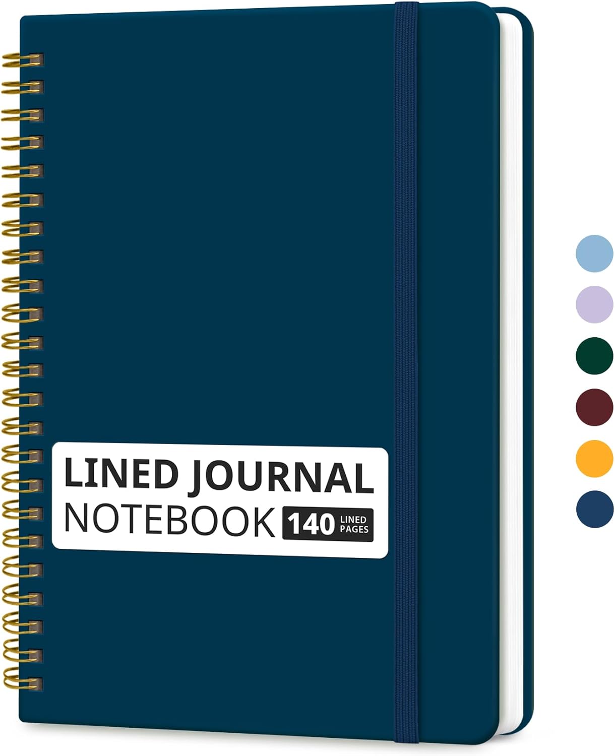A5 Lined Spiral Journal Notebook – Hardcover, 140 Pages, College Ruled for Work & Writing