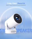 2025 Upgraded Mini Projector 4K – WiFi 6, Bluetooth 5.4, 5W Speaker, Auto Keystone & 180° Rotatable Lens
