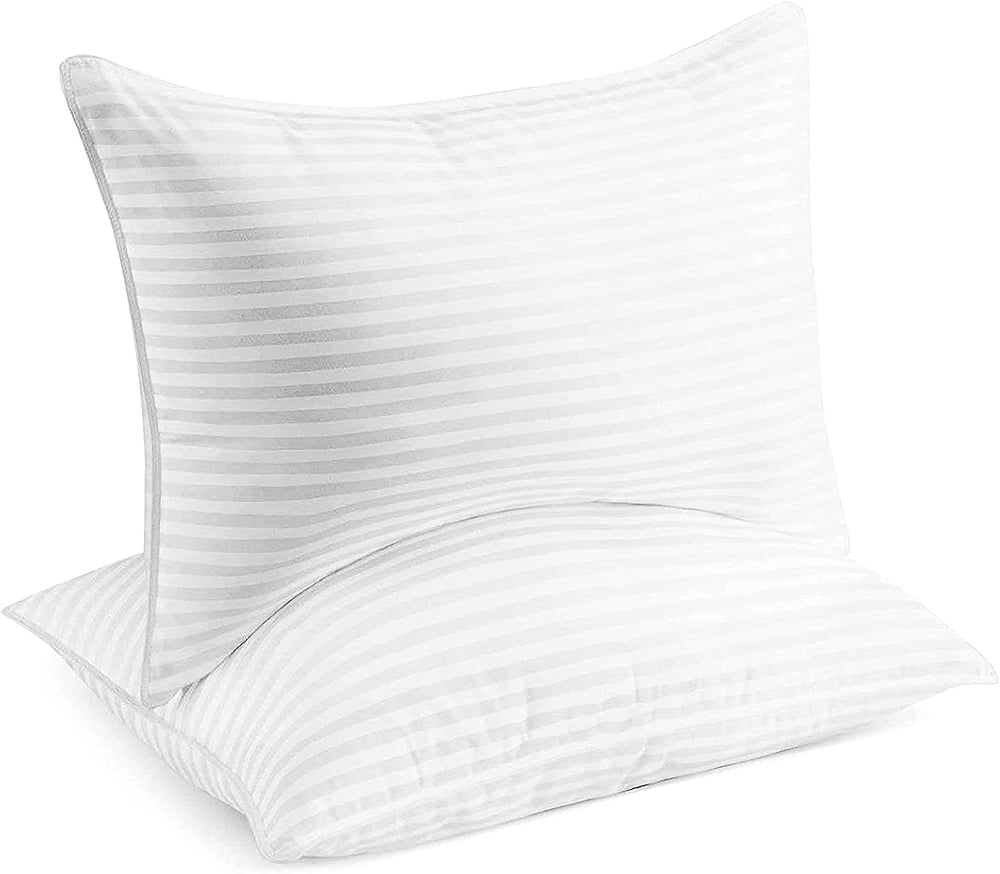 Standard, King & Queen Bed Pillows Set of 2 – Soft Down Alternative for Side, Back & Stomach Sleepers