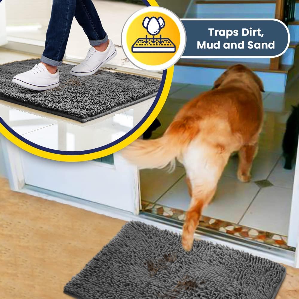 Super Absorbent Indoor Door Mat – Non-Slip Microfiber Entryway Rug (30” x 19”)