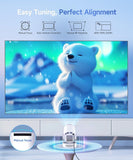 2025 Upgraded Mini Projector 4K – WiFi 6, Bluetooth 5.4, 5W Speaker, Auto Keystone & 180° Rotatable Lens