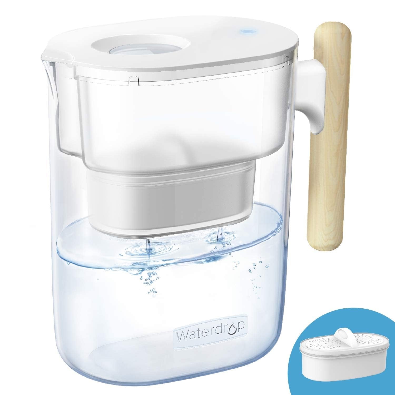 Waterdrop 10-Cup Water Filter Pitcher – 200-Gallon Long-Life Filter, NSF Certified, BPA-Free