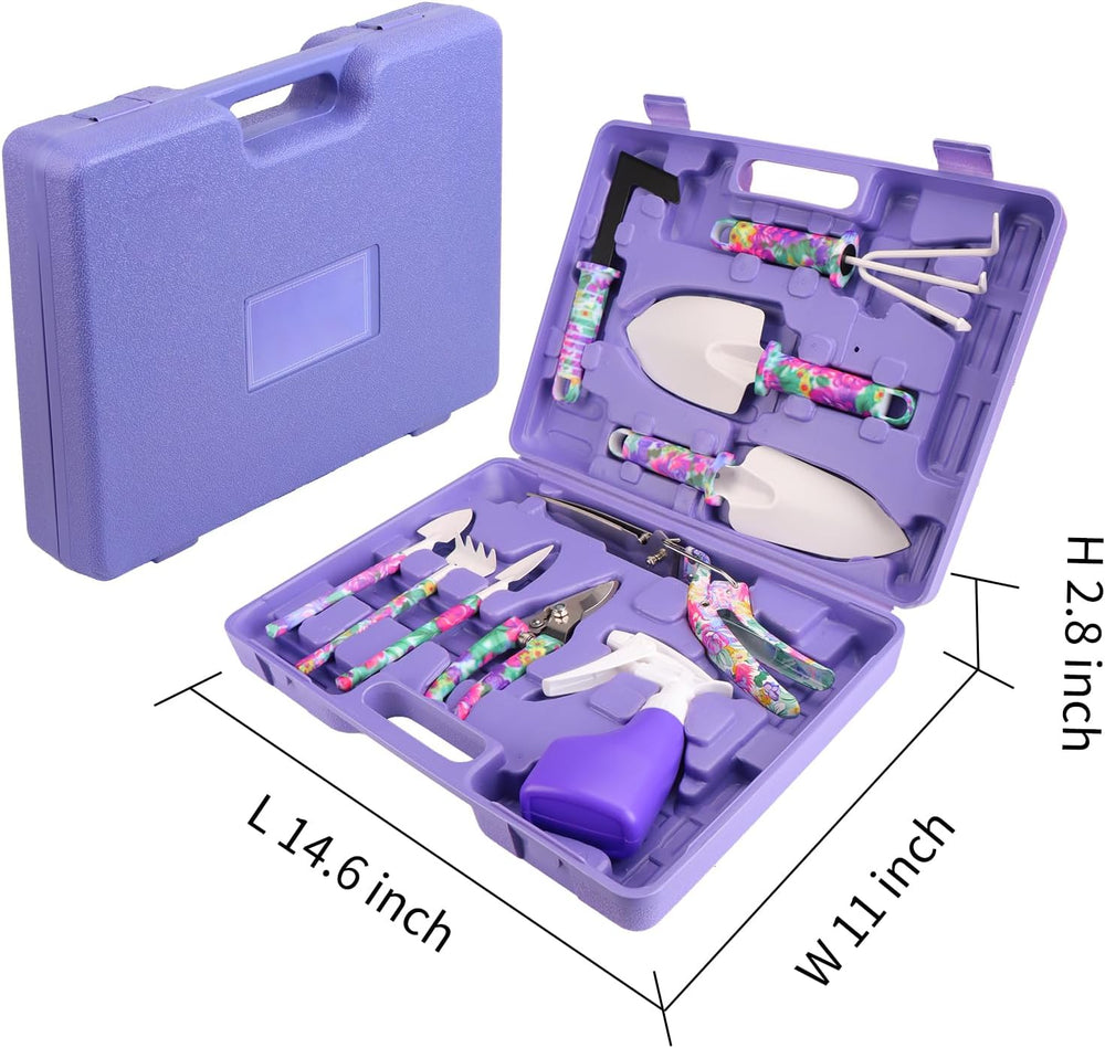 10-Piece Garden Tools Set – Ergonomic Hand Tools with Carrying Case