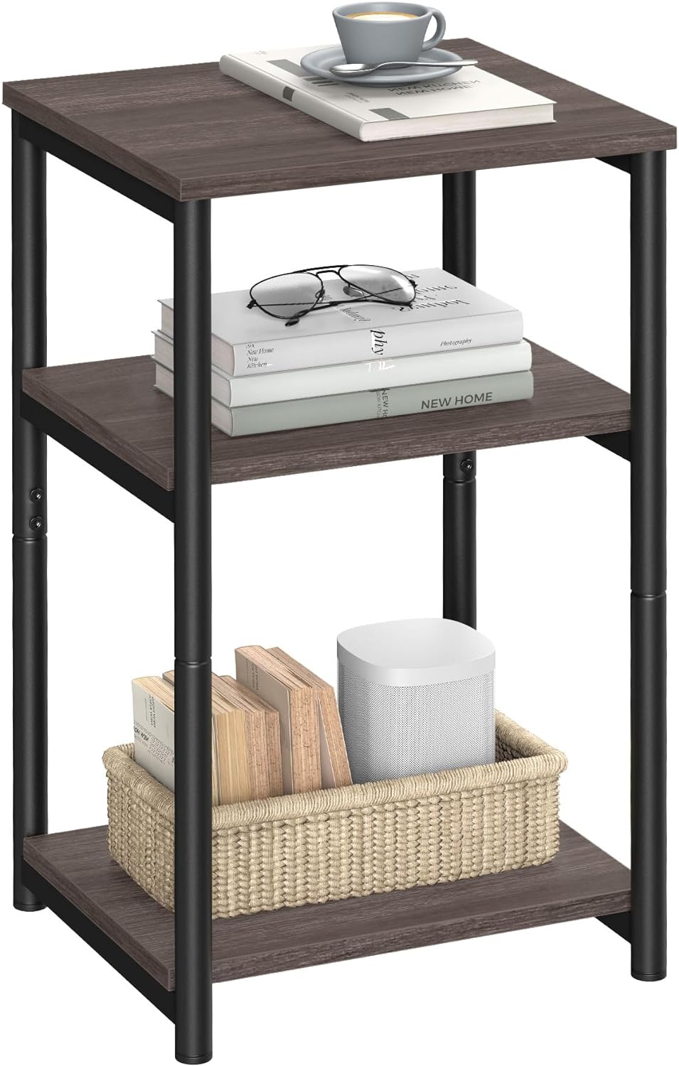 Tall Side Table Nightstand for Living Room & Bedroom