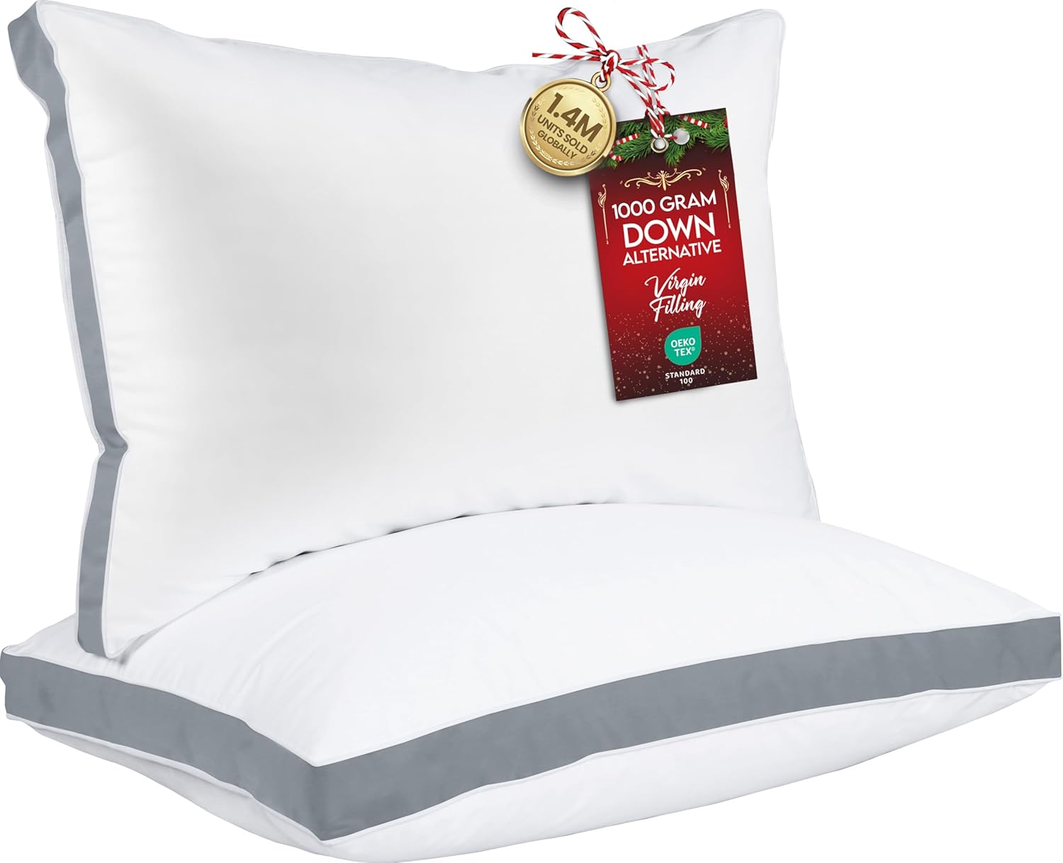 Soft Queen Pillows Set of 2 – Cooling Down Alternative, Gusseted for Comfortable Sleep