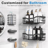 5-Pack Adhesive Shower Caddy – Rustproof Stainless Steel Bathroom Shelves, No Drilling, Large Capacity Organizer