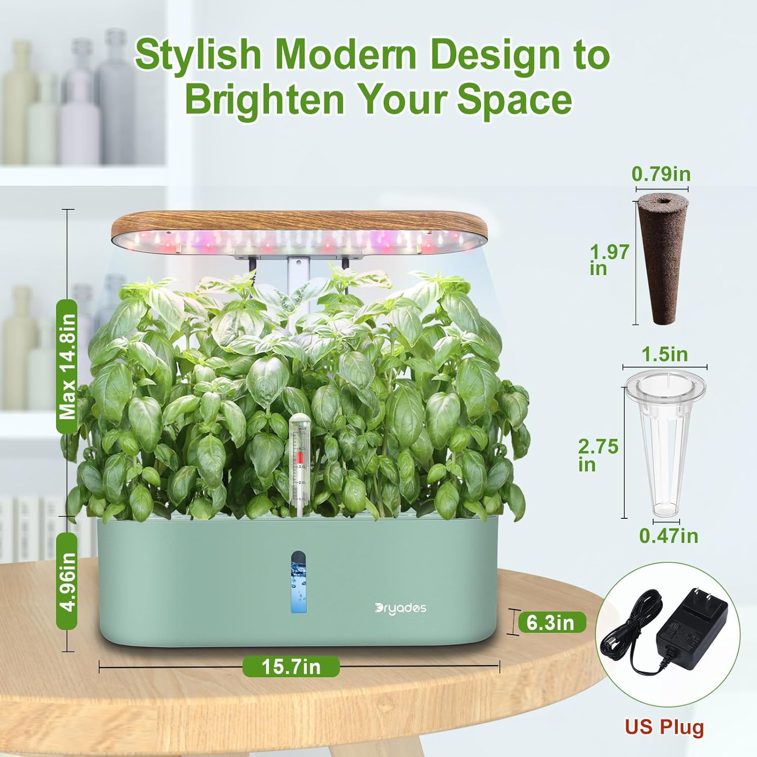 12-Pod Hydroponic Indoor Garden Kit – LED Grow Light, Herb & Vegetable Planter for Home, Kitchen, Office
