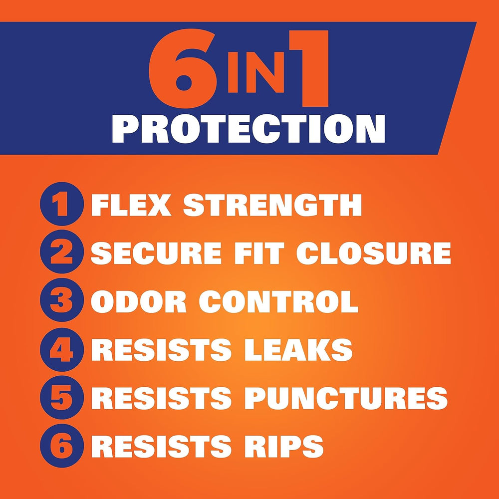 Ultra Strong 13 Gallon Kitchen Trash Bags – Black Tall Drawstring Bags with Odor Control, Tear-Resistant, 80 Count