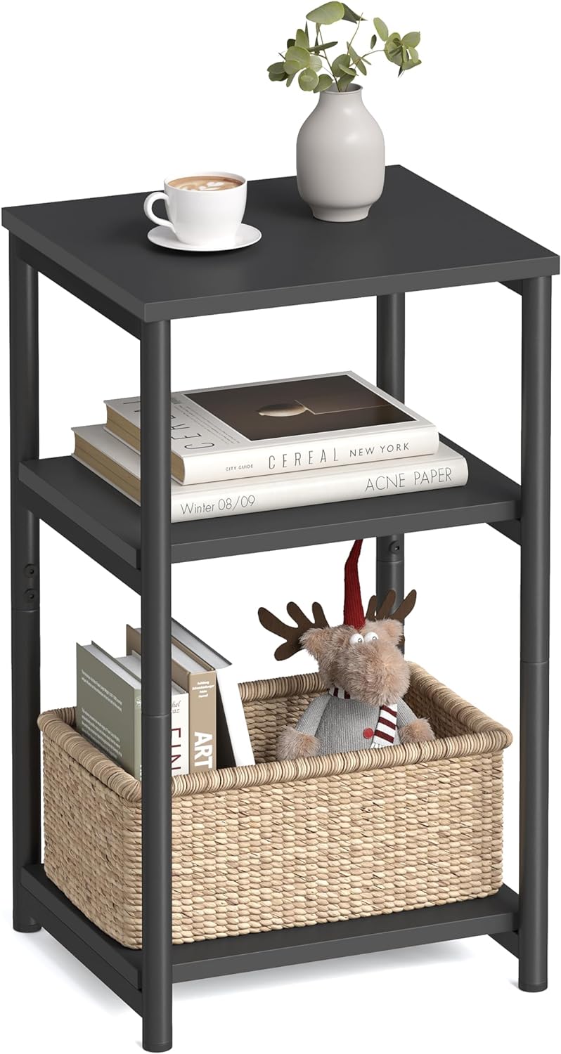 Tall Side Table Nightstand for Living Room & Bedroom