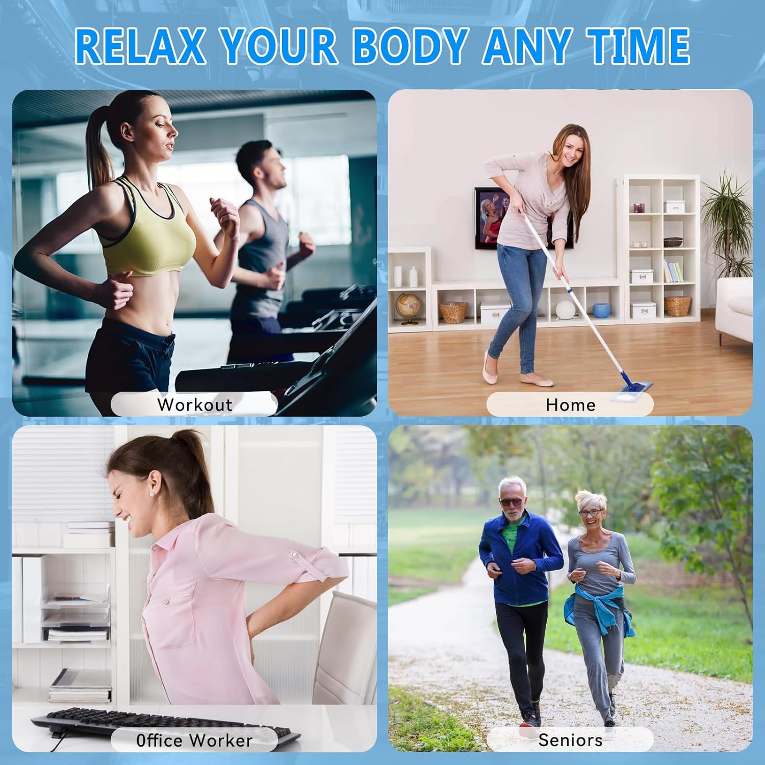 Deep Tissue Massage Gun – Handheld Percussion Massager with 30 Speed Levels & 9 Heads