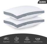 Soft Queen Pillows Set of 2 – Cooling Down Alternative, Gusseted for Comfortable Sleep