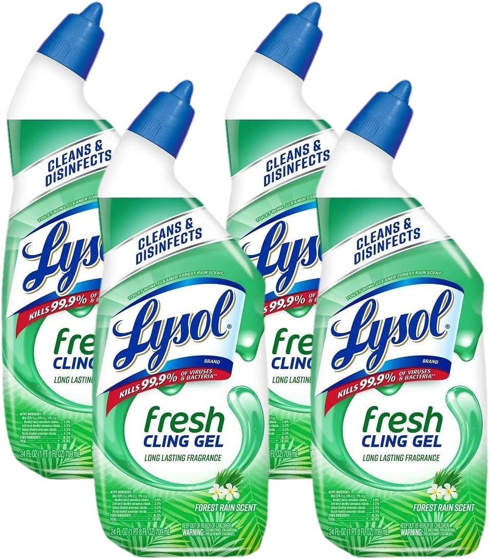 Toilet Bowl Cleaner Gel, for Cleaning and Disinfecting, Stain Removal, Forest Rain Scent, 24Oz