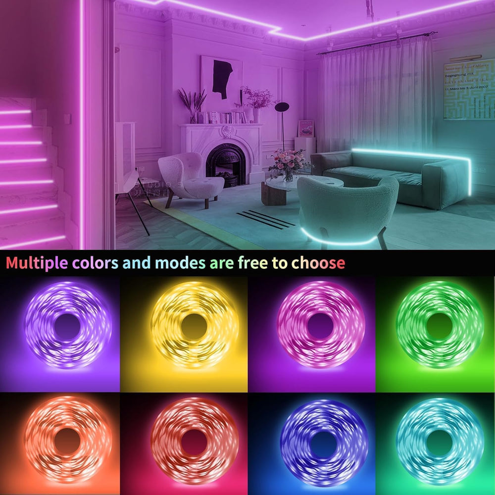 Smart RGB LED Strip Lights – Color Changing Lights with Music Sync & Remote