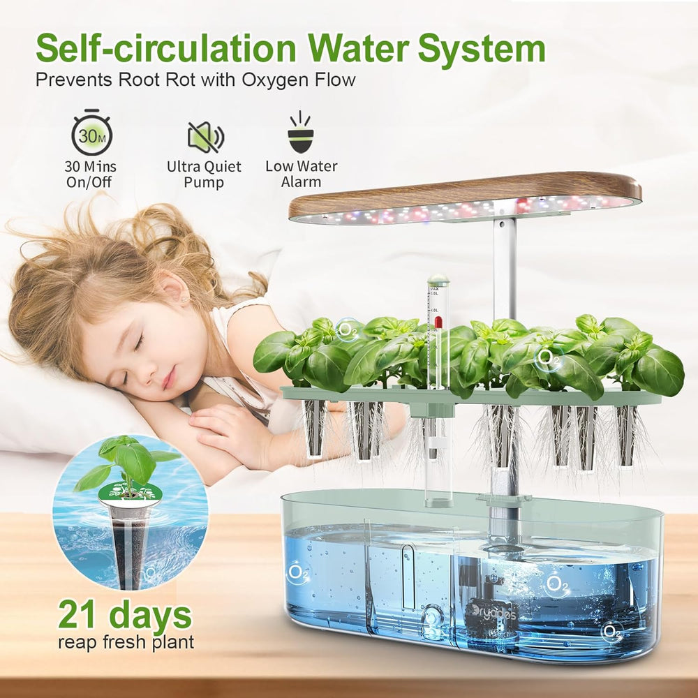12-Pod Hydroponic Indoor Garden Kit – LED Grow Light, Herb & Vegetable Planter for Home, Kitchen, Office