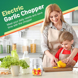 Electric Garlic Chopper 300ML, Portable Cordless Mini Food Processor, USB Rechargeable, BPA-Free