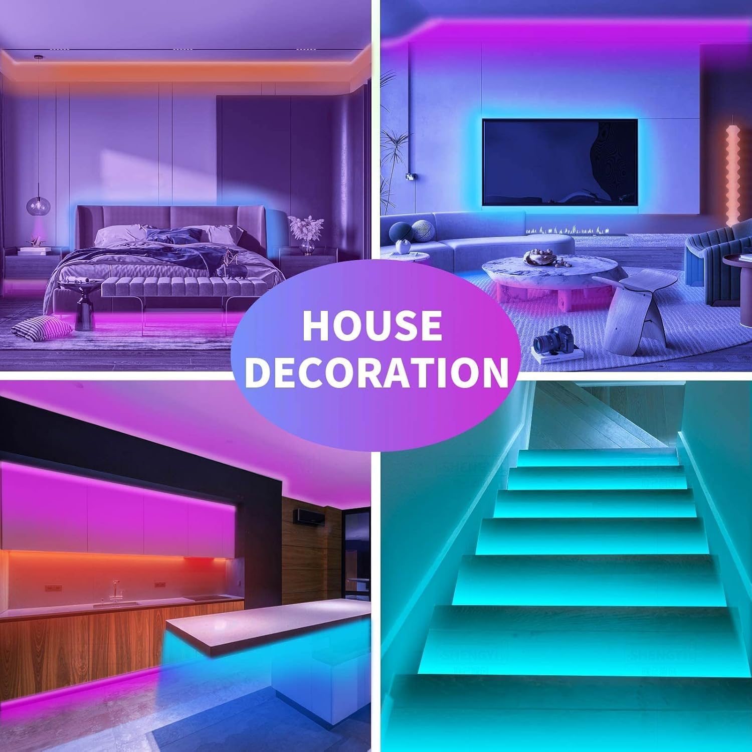 Smart RGB LED Strip Lights – Color Changing Lights with Music Sync & Remote