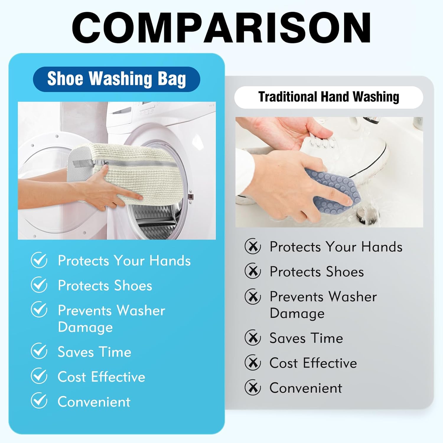 Shoe Washing Machine Bags 2-Pack – Laundry Bags for Washer & Dryer with Self-Locking Zipper