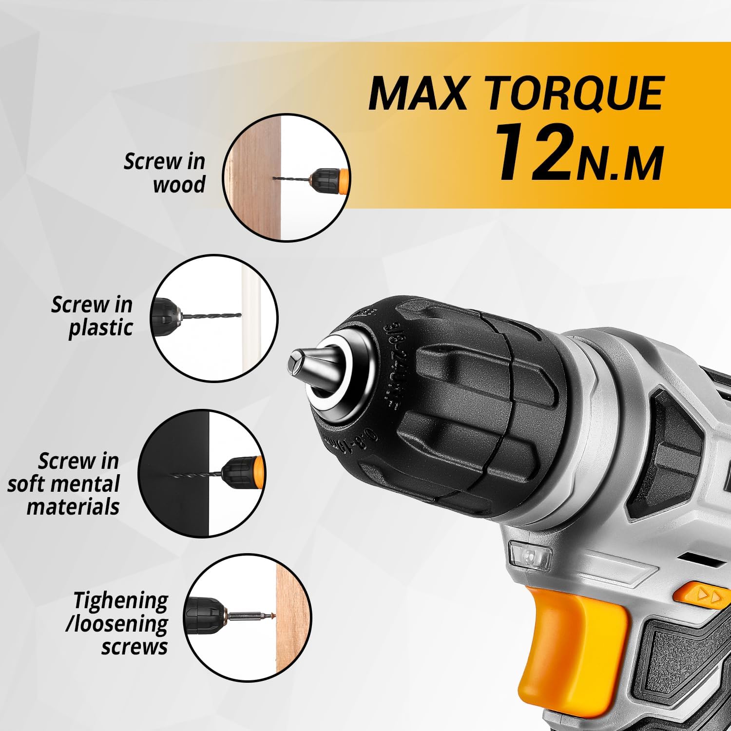 Tool Kit with 8V Cordless Drill,Tool Box with Drill,Hand Drill Set for Men & Women,Home Tool Kits for House Repair,Handyman,Diy 126 Piece