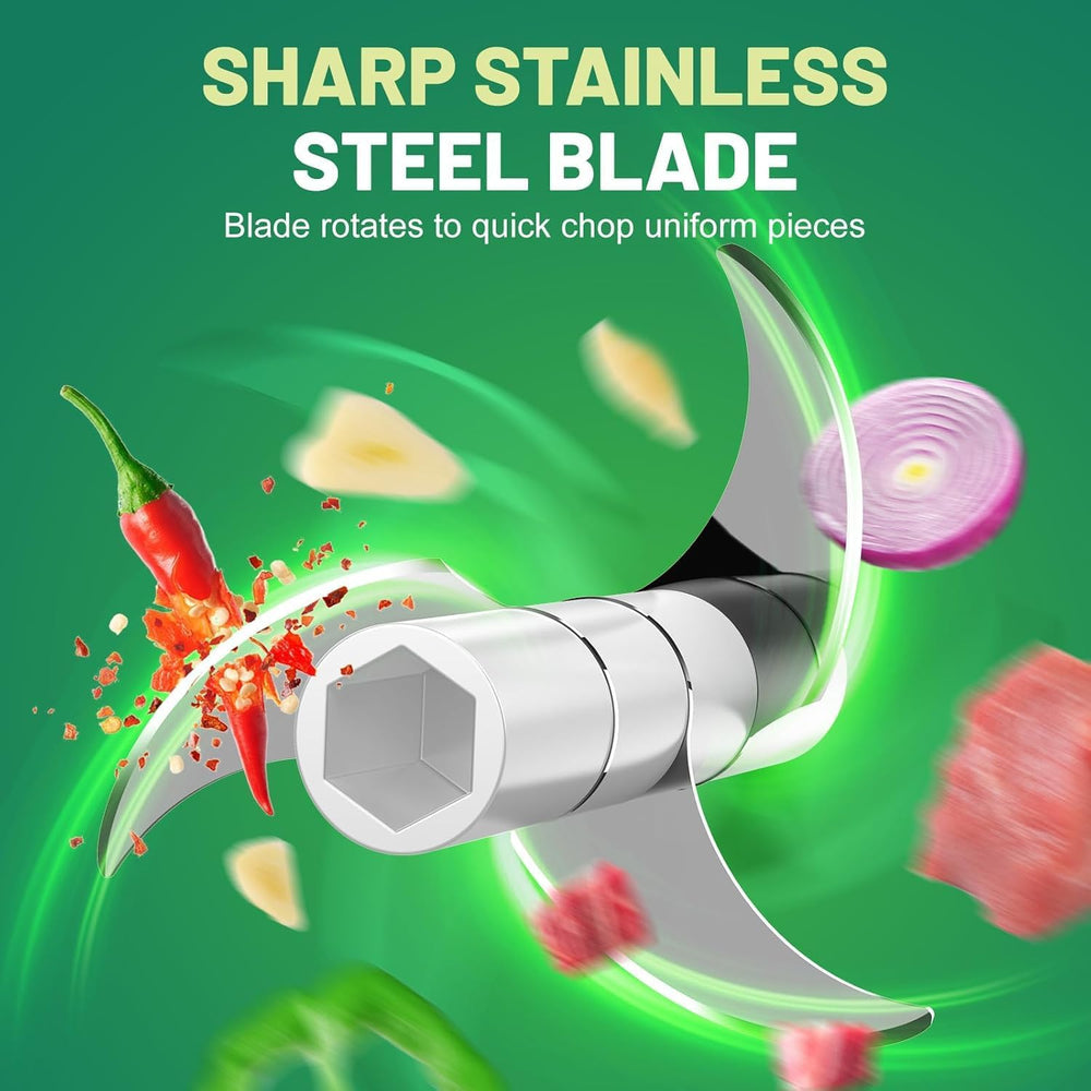 Electric Garlic Chopper 300ML, Portable Cordless Mini Food Processor, USB Rechargeable, BPA-Free