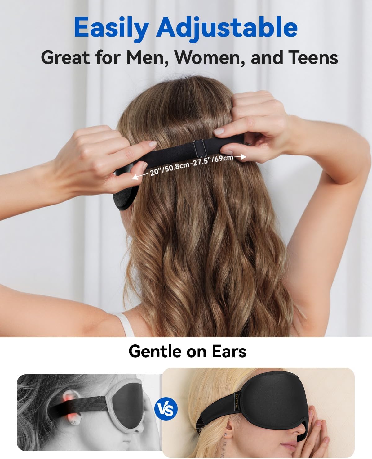 3D Blackout Sleep Mask – Weighted, Zero Pressure Eye Mask for Travel, Flights, Naps, Men & Women