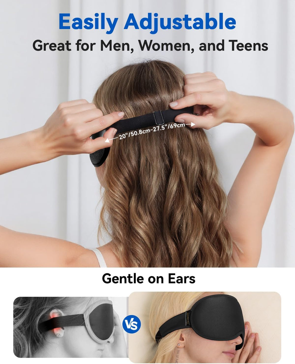 3D Blackout Sleep Mask – Weighted, Zero Pressure Eye Mask for Travel, Flights, Naps, Men & Women