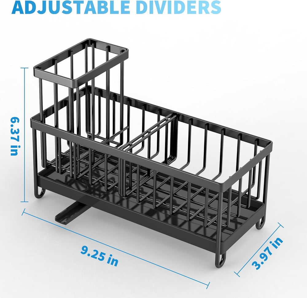 Stainless Steel Kitchen Sink Sponge Holder – Rustproof Caddy with Brush & Soap Organizer