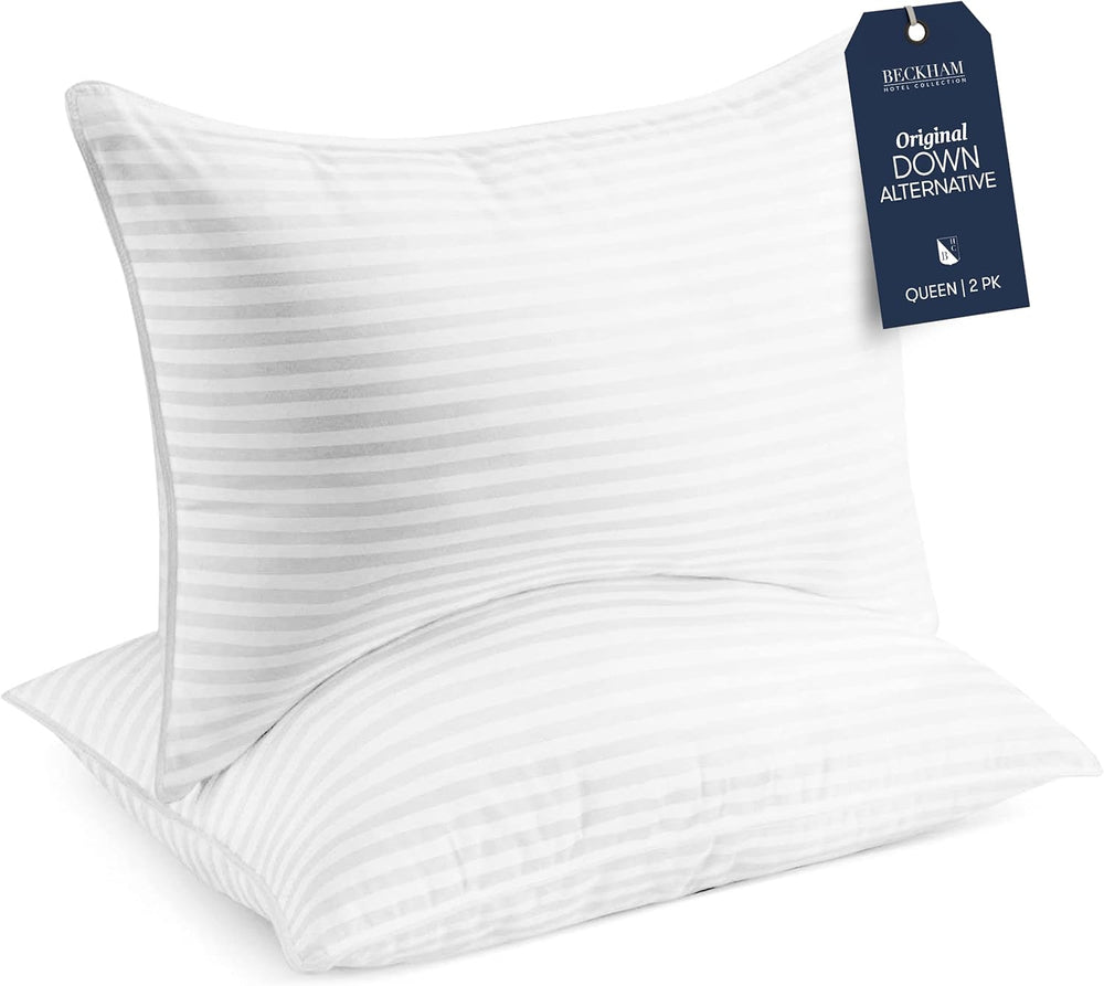 Standard, King & Queen Bed Pillows Set of 2 – Soft Down Alternative for Side, Back & Stomach Sleepers
