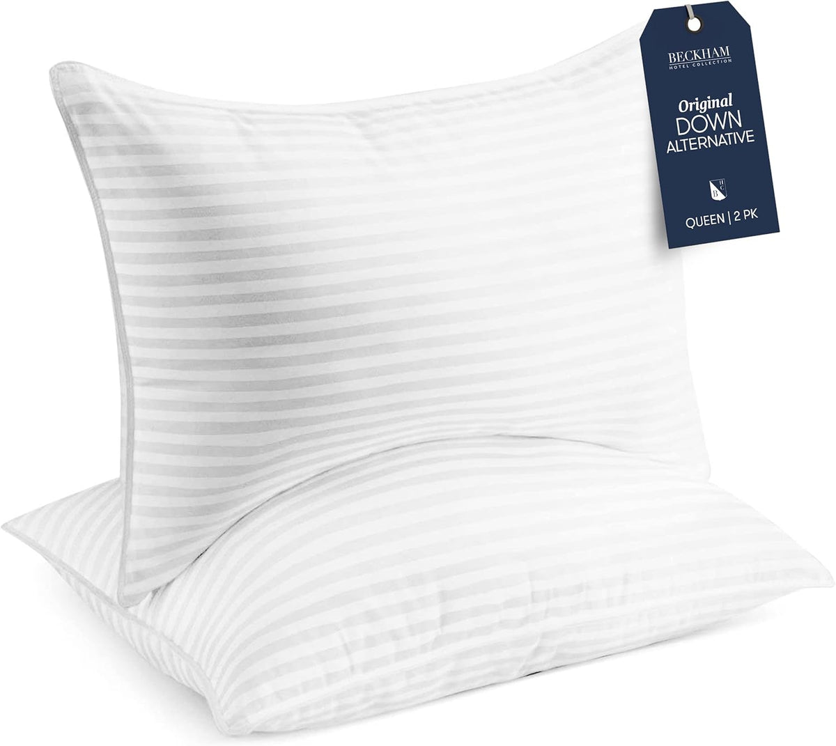 Standard, King & Queen Bed Pillows Set of 2 – Soft Down Alternative for Side, Back & Stomach Sleepers