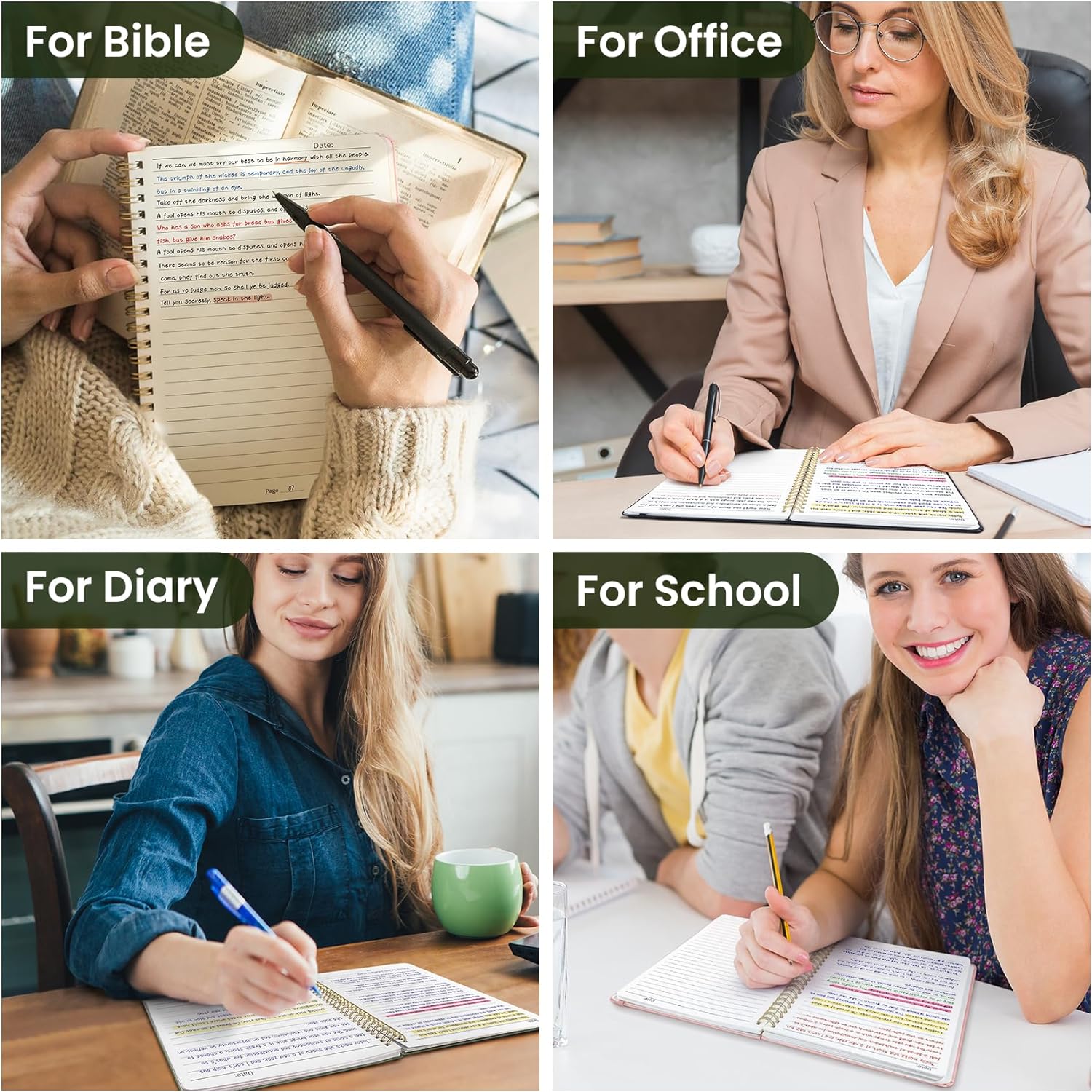 A5 Lined Spiral Journal Notebook – Hardcover, 140 Pages, College Ruled for Work & Writing